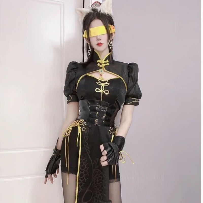 玩思博永劫无间cos宁红夜旗袍服吃鸡龙之道cosplay游戏表演服 吃鸡宁
