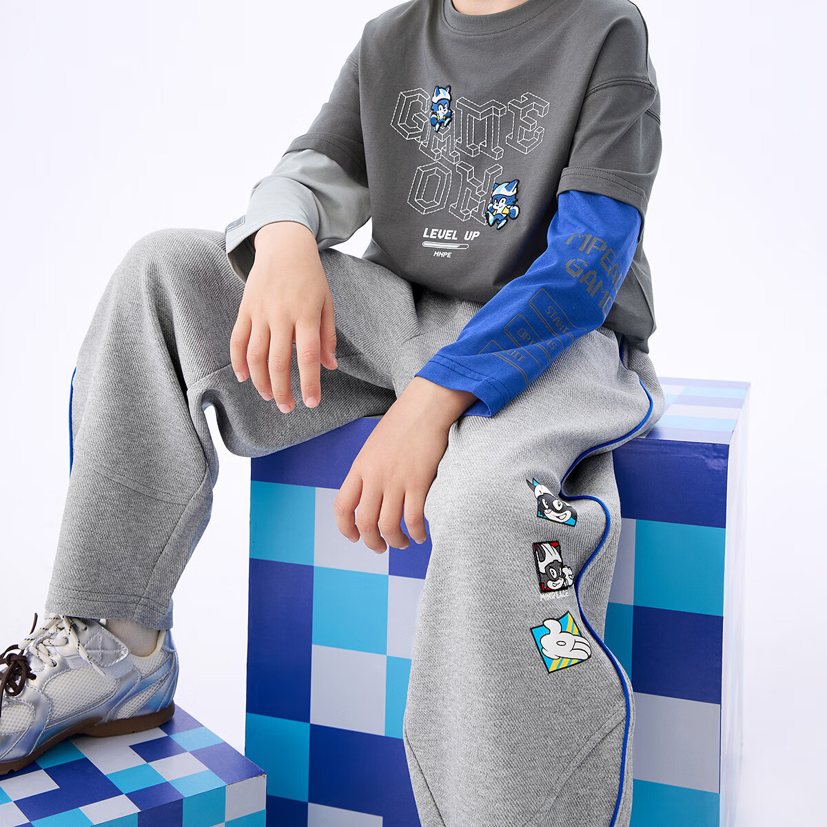 MiniPeace太平鸟童装秋新男童针织长裤FAGHF3106 正灰色 140cm