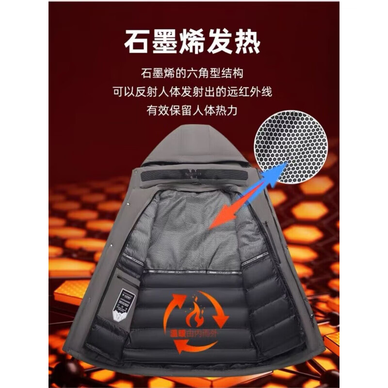 利郎男装服中年男士中长版可拆内胆休闲鹅绒加厚极寒外套 藏青 4XL 195