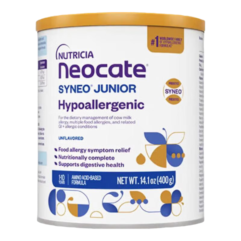 纽康特（Neocate）氨基酸奶粉完全水解腹泻无乳糖防过敏配方牛奶蛋白婴幼儿特配奶粉 【美版】SYNEO益生菌2段氨基酸原味 400g 1件装
