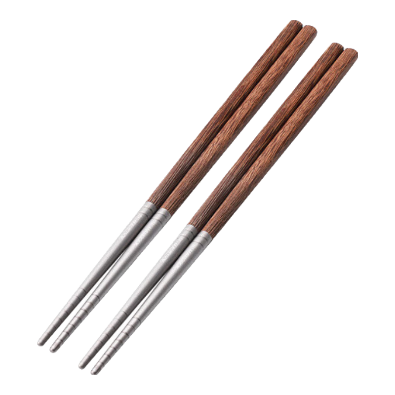 美廚（maxcook）純鈦筷子 雞翅木筷家用筷子鈦餐具鈦筷防滑筷子 健康安全純鈦筷尖 無(wú)重金寨析出 防滑易夾雞翅木純鈦筷 2雙裝