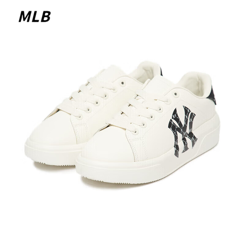 MLB男女情侶同款復(fù)古老花板鞋運(yùn)動增高麥昆小白鞋夏季 紐約洋基隊(duì)/黑色 36.5
