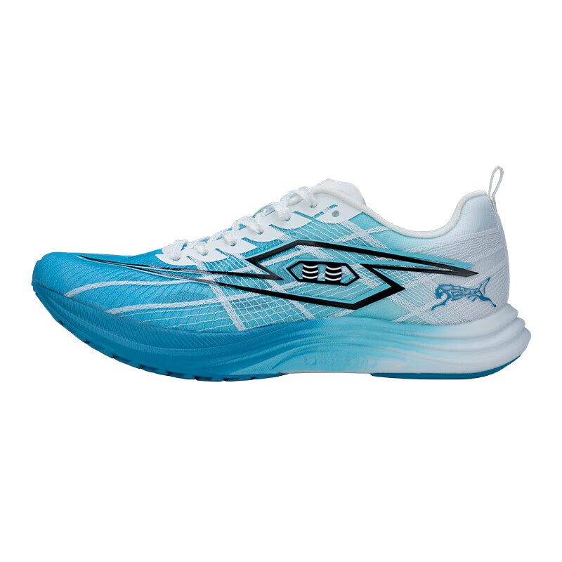 TANSHEZHE弹射者运动鞋猎豹2.0全掌气垫竞速跑鞋中考体测跑鞋透气跑步鞋 兰白-（纯粹）-猎豹2.0 【建议拍大一码】 38