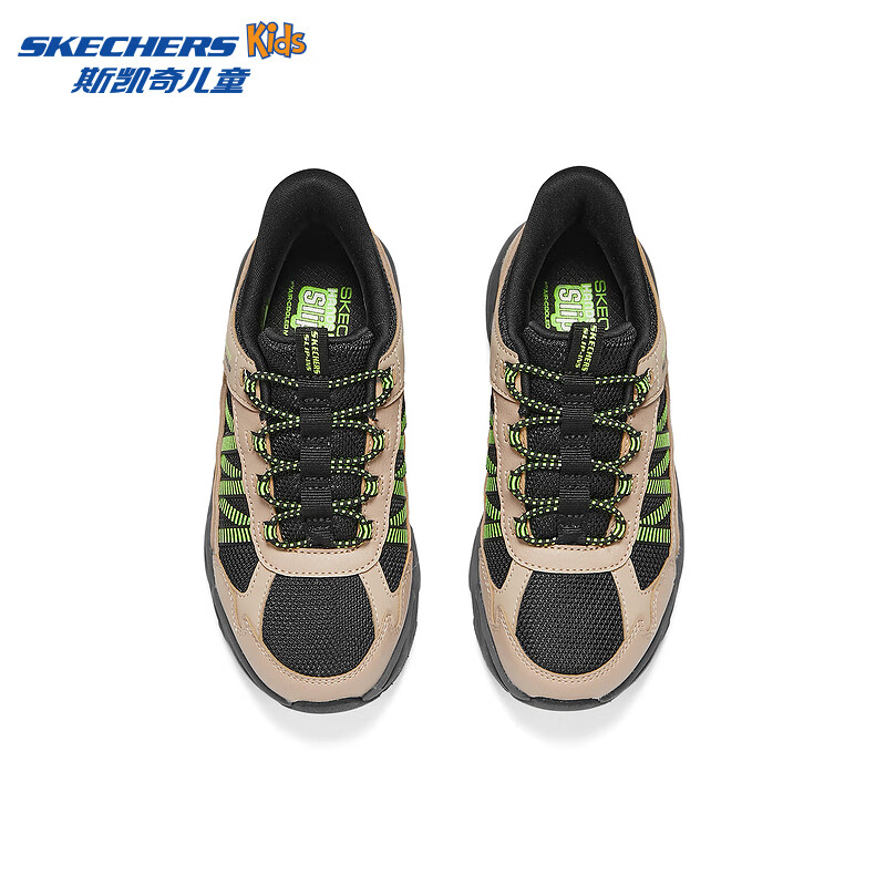 Skechers斯凯奇山迈闪穿鞋舒适防滑鞋一脚蹬休闲运动鞋319080L/405343L 男童/棕褐色/黑色/TNBK 31