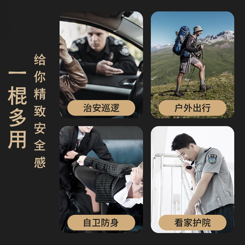 防身武器合法随身实心甩棍伸缩棒武器防熊打狗棒自卫神器车载户外 悍马款黑色-26寸66CM伸缩-磨具钢 防身装备-棍身加粗.坚韧耐用