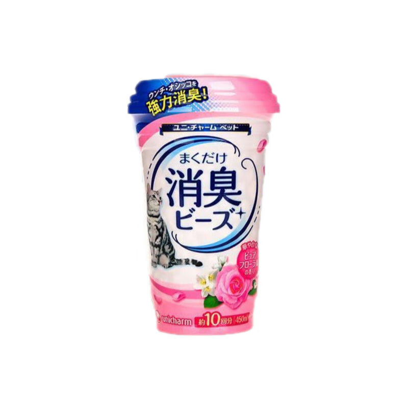 佳樂(lè )滋日本進(jìn)口佳樂(lè )滋除臭珠貓砂伴侶消臭雙層貓廁所450ml豆腐貓砂通用 淡雅花卉(1罐)