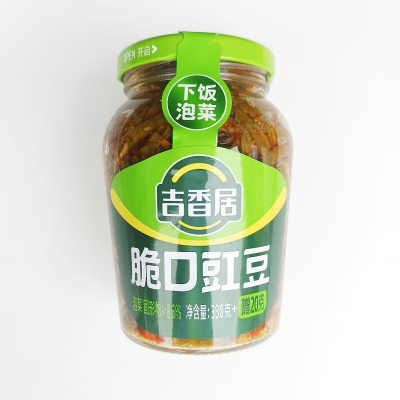 吉香居吉香居下饭菜开味咸菜豇豆酸豆角酸菜泡菜三丝榨菜芯四川腌菜瓶装 脆口豇豆350g*1瓶