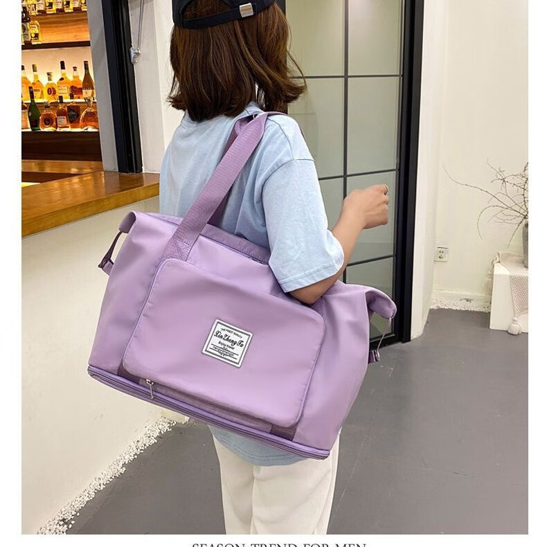 【好物优选】旅行包女折叠手提大容量短途出差行李袋收纳待产包游 黑色