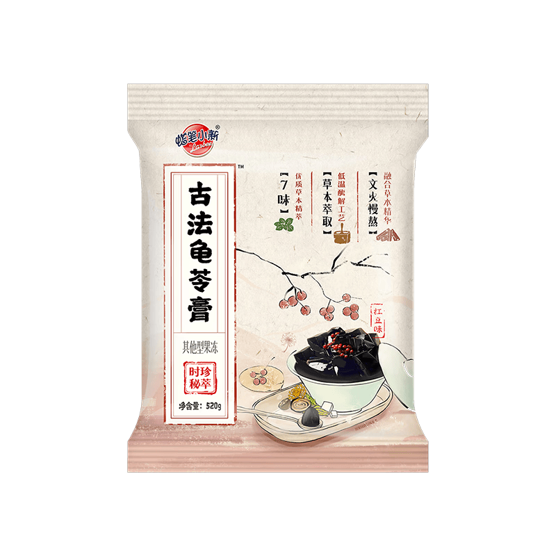 蜡笔小新 古法龟苓膏 520g 果冻仙草 红豆味 0脂肪 即食解馋零食 草本清润