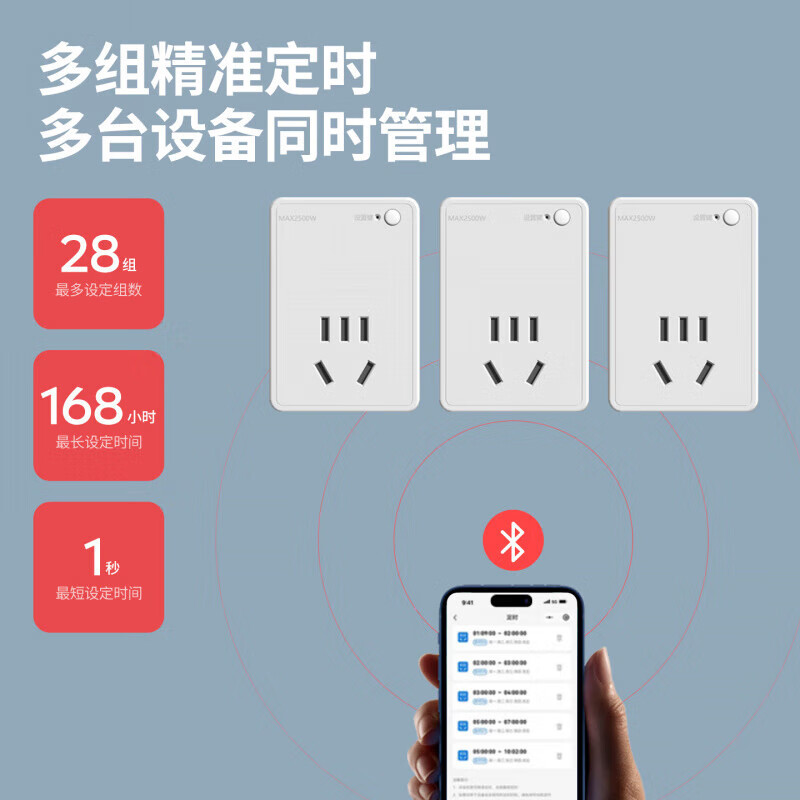 国际电工智能无线遥控定时插座多功能循环预约定时控制转换器开关自动断电 定时插座【循环定时】蓝牙款