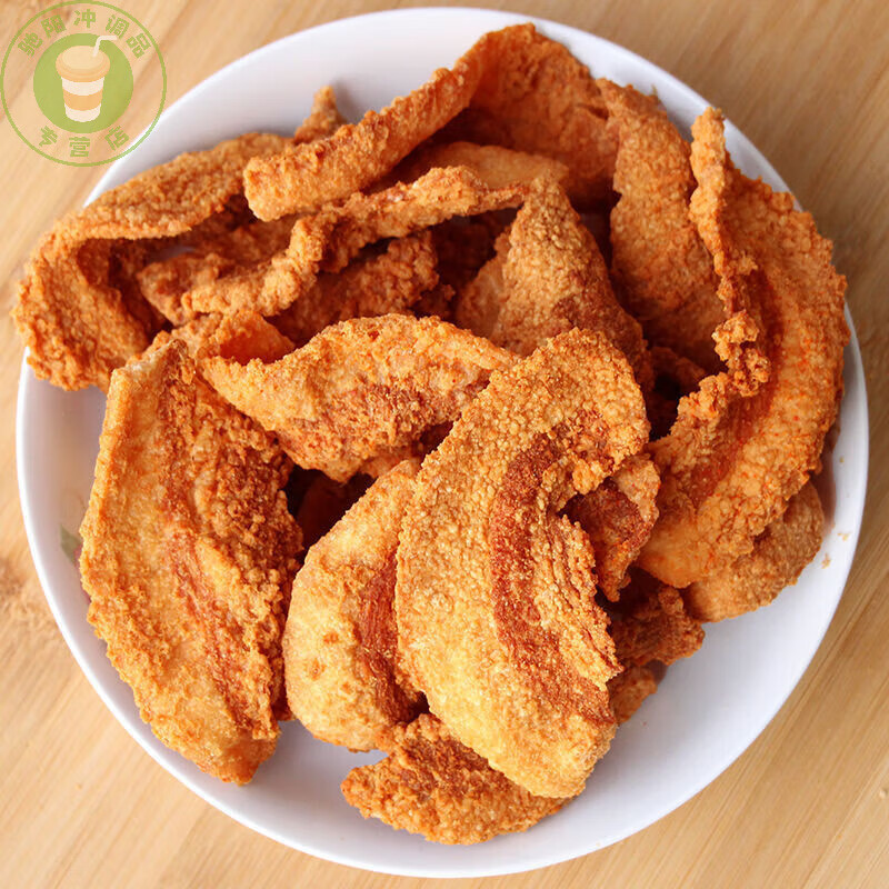 【肉脂渣】豬肉粕豬肉脯干條豬油渣豬油粕網(wǎng)紅零食脆皮五花肉青島 原味100克+香辣100克兩包