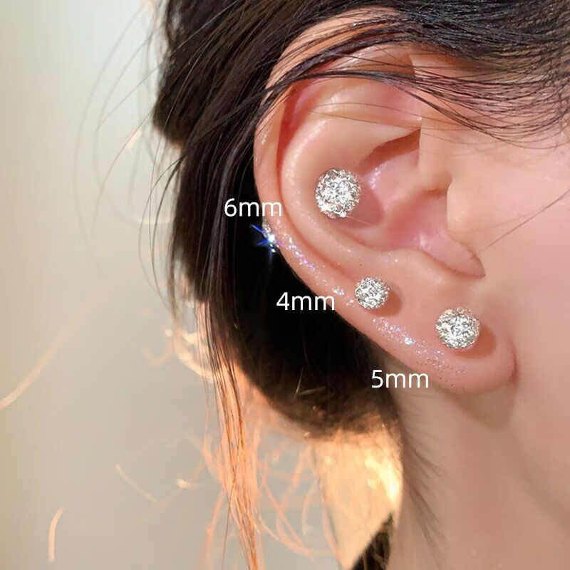 ��ɭ��925�������Ů���������Ƕ�С�ڸ�ins˯������ժ�ʯ�������� 3mm����һ��