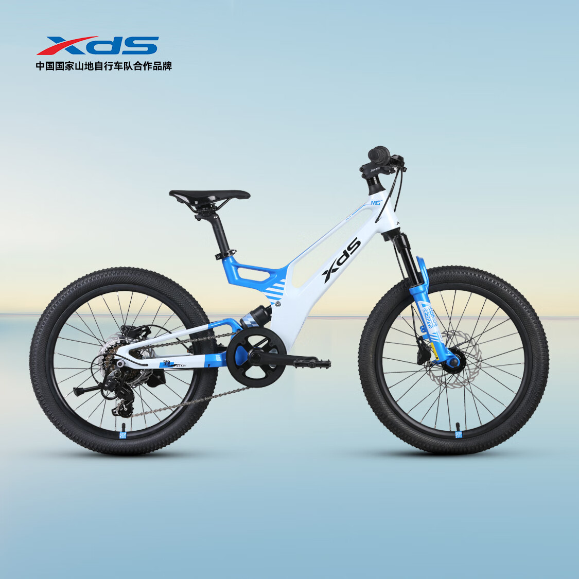 喜德盛青少年儿童自行车镁驰镁合金车架油刹7速变速骑行运动健身代步车 幻星蓝 20英寸