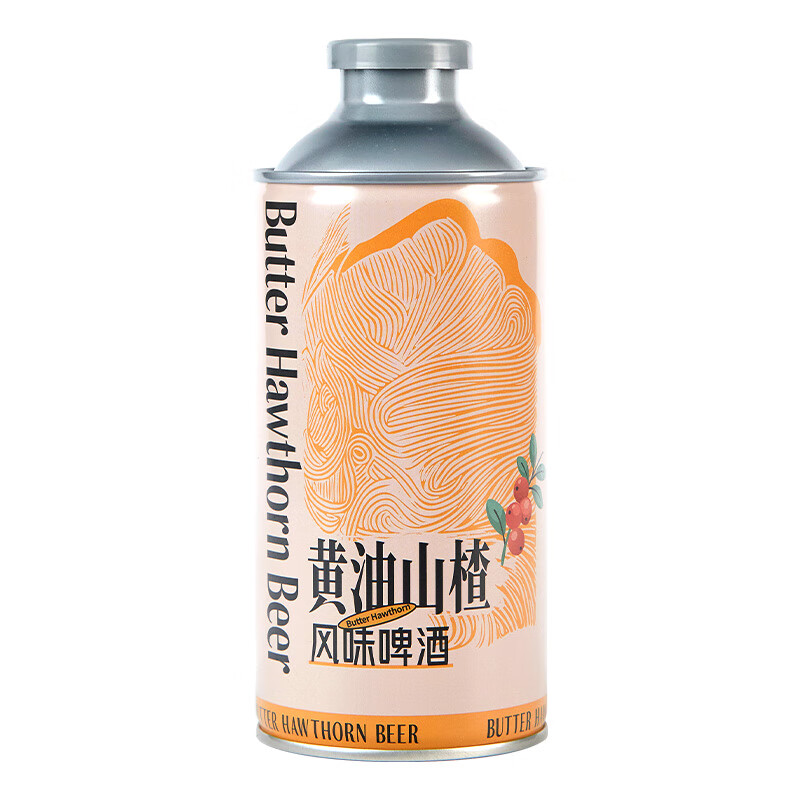 星谷旗下&霜城精酿原浆茶味果味啤酒 黄油山楂凤梨海盐茉莉花茶毛尖 黄油山楂风味 750mL 2罐