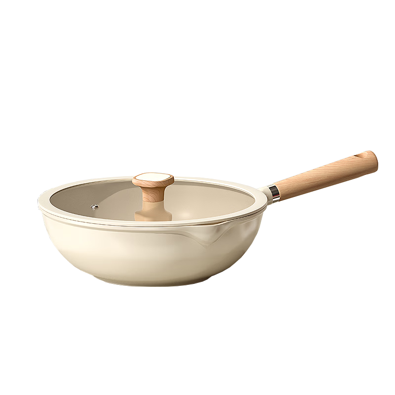 Amercook钛陶瓷炒锅不粘锅平底炒菜锅煎炒锅爆炒钛锅家用电磁炉燃气灶专用