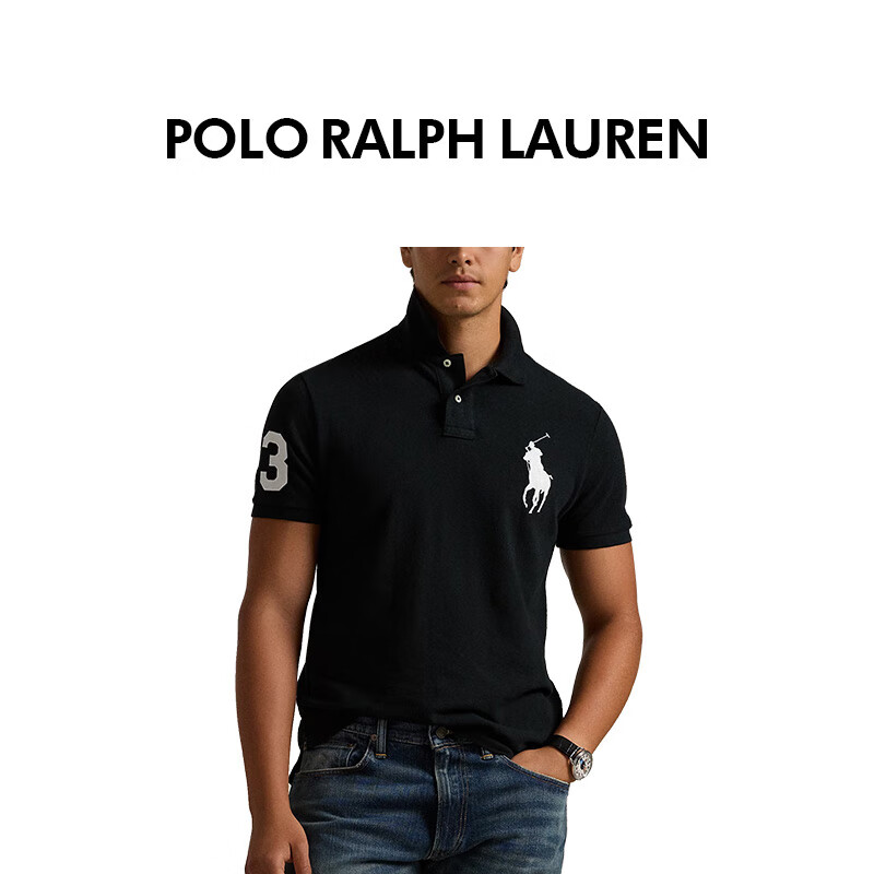 Polo Ralph Lauren拉夫劳伦早春季新款休闲男短袖t恤polo衫710688969修身 黑色 XL