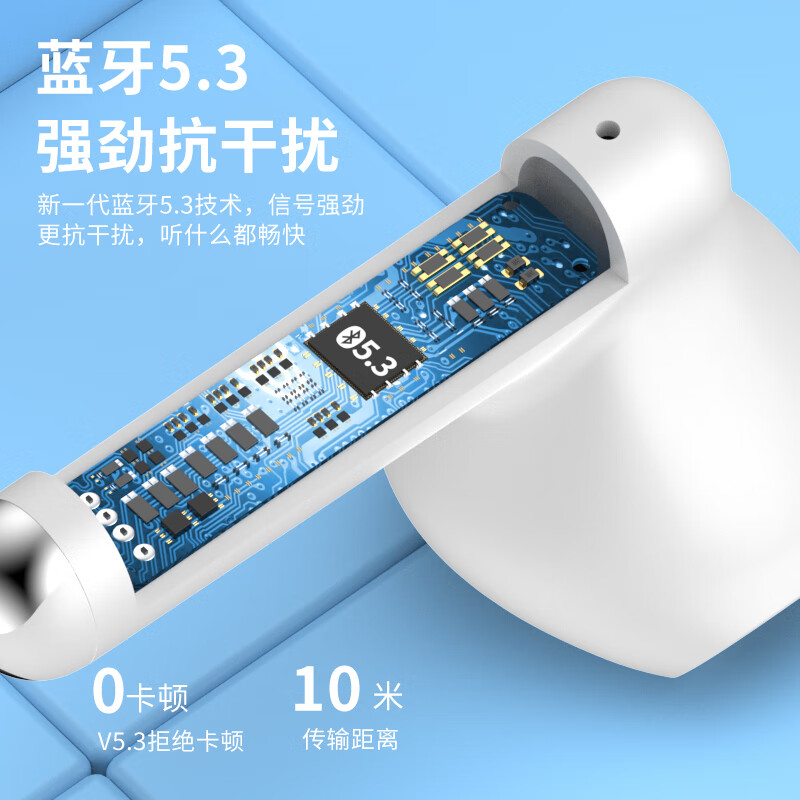 环球喵迷你便携高清无损音质运动跑步游戏电竞超长续航学生情侣低延迟华为安卓苹果通用半入耳式蓝牙耳机 珍珠白
