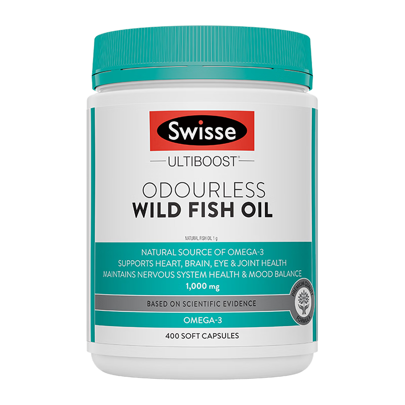 Swisse斯维诗 无腥味野生鱼油软胶囊1000mg omega-3 DHA+EPA 400粒/ 瓶