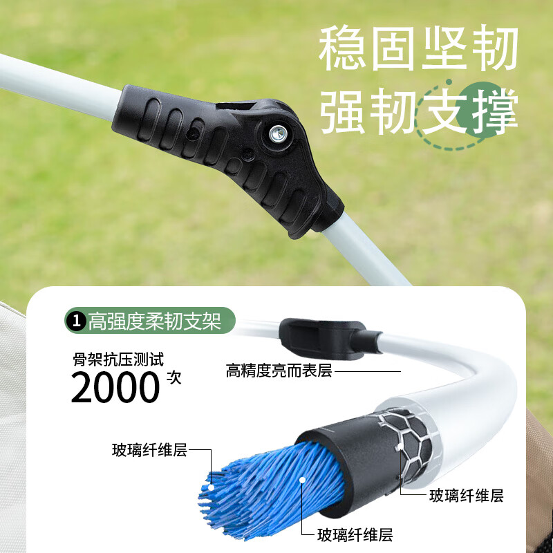 北鹿风全自动户外速开帐篷3-6人防雨防晒过夜便携式可折叠加厚露营帐篷 黑胶六角/防晒/3-5人送防潮垫