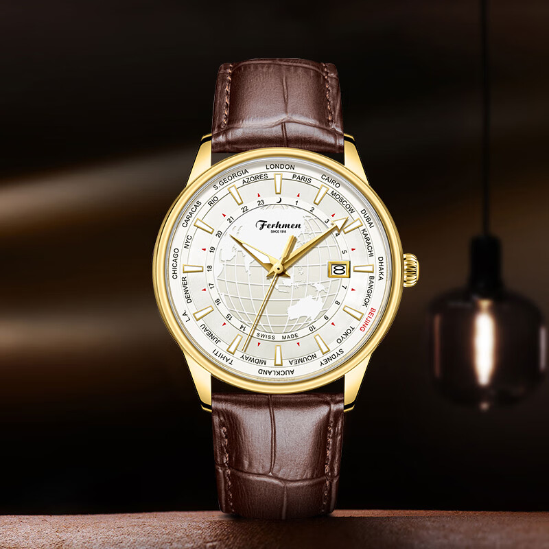 夜光男士全自动机械表f8040 棕色