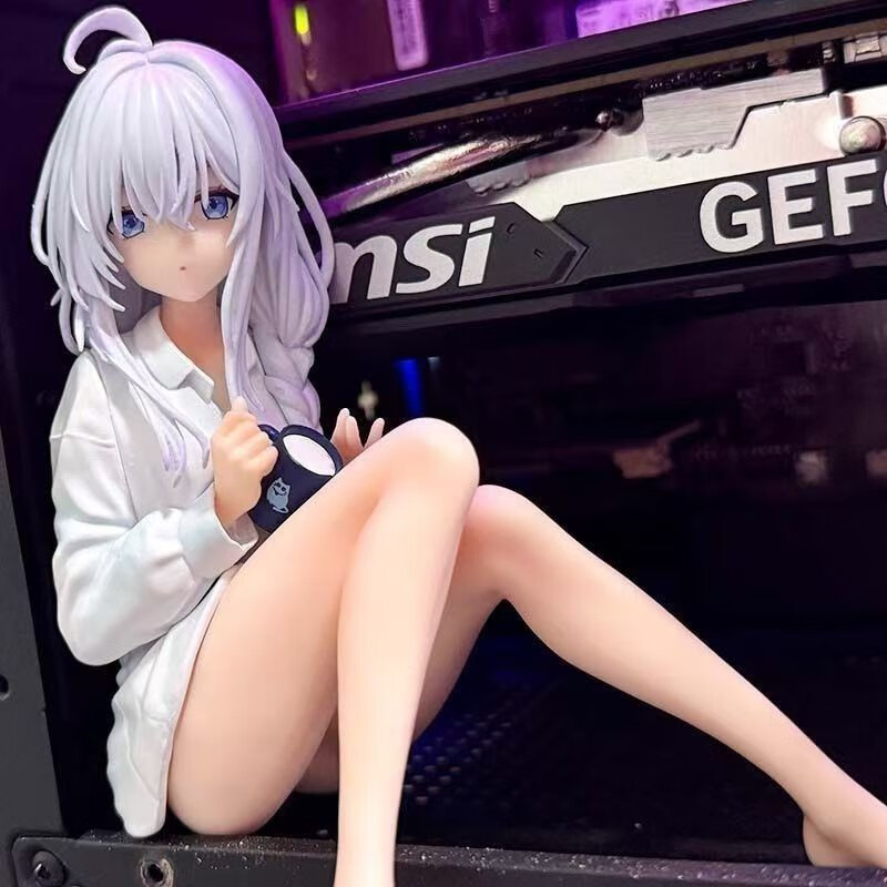 GSF水杯魔女之旅坐姿伊蕾娜手办模型动漫车载二次元美少女机箱摆件 衬衫伊雷娜 高约11cn左右