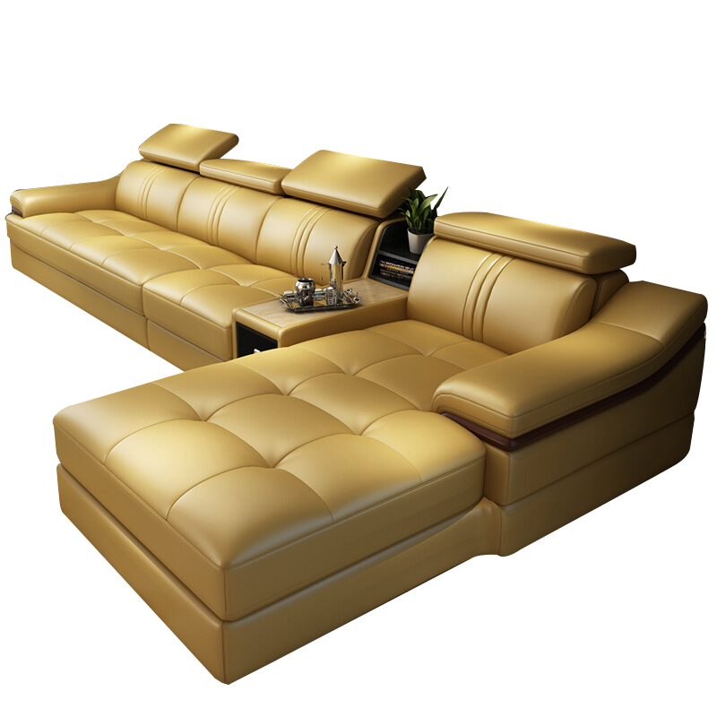 奥左 沙发 真皮沙发组合现代简约客厅头层牛皮大小户型时尚品牌办公室商务家具 普通版国产实木框架 双位+贵妃 (2.92米左右)