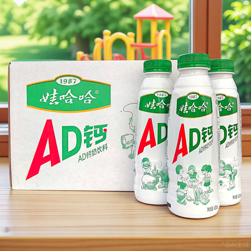 娃哈哈AD钙奶儿童学生早餐营养牛奶饮料原味饮品450ml瓶大瓶 450ml*15瓶AD钙奶整箱
