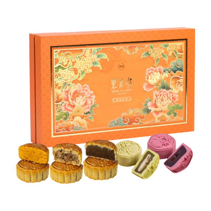 东来顺月饼礼盒中秋礼品蛋黄莲蓉中华老字号特产来清真月饼礼盒640g