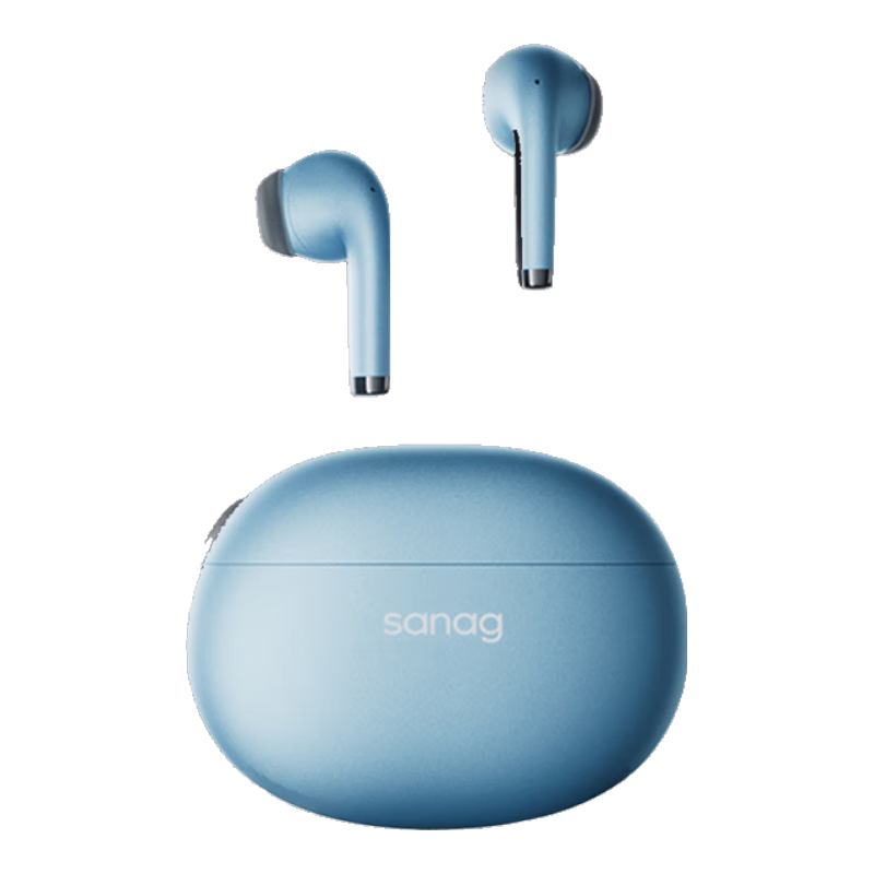 SANAG塞那【可插卡聽(tīng)歌錄音】藍牙耳機真無(wú)線(xiàn)半入耳式自帶內存T81S運動(dòng)游戲音樂(lè )學(xué)生MP3一體機會(huì )議錄音 冰透藍 標準版【可插內存卡丨不送卡】