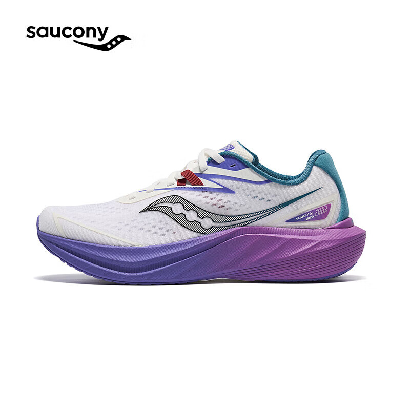 Saucony索康尼全速2碳板竞速跑鞋马拉松缓震回弹跑步鞋中性 白紫 40
