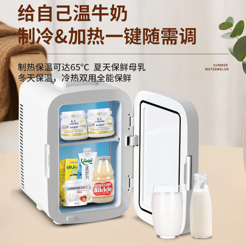 酷宝（Coolbox）迷你小冰箱租房用小型冰箱宿舍冷藏冷冻药品母乳雪糕一人车载冰柜 双核数显-药品母乳 车家两用 10L
