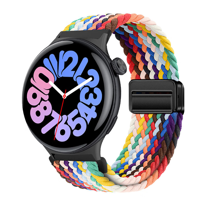 UNIKING适用vivo watch 5表带磁吸编织腕带WATCH 3智能手表iqoo WATCH 5尼龙回环替换带运动男女watch 2/1 磁扣编织表带【官方彩虹】 适用：vivo/iqoo W