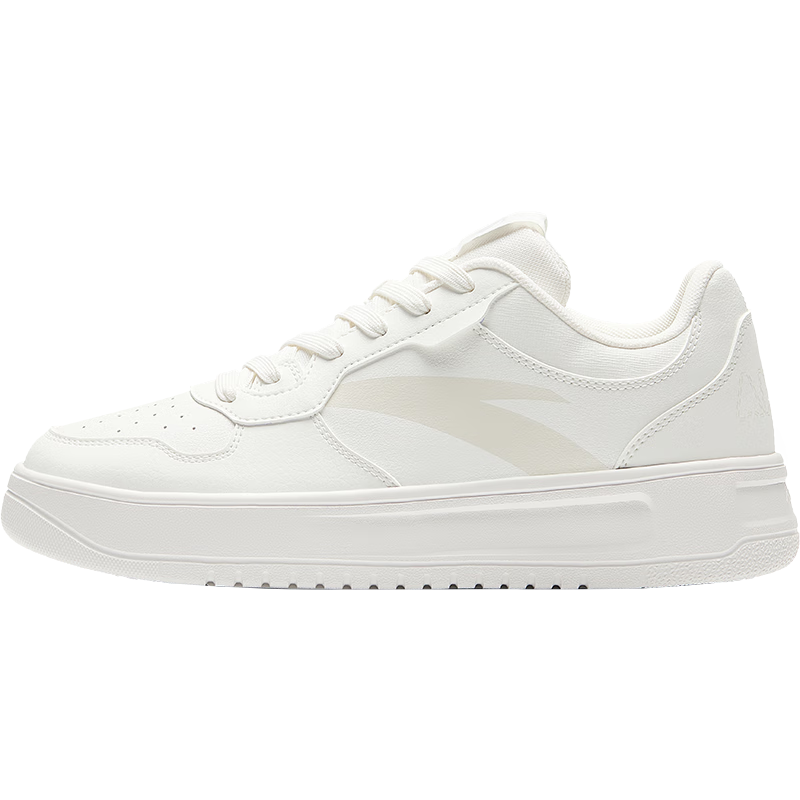 安踏轻松板鞋男鞋夏季透气厚底小白鞋纯白色休闲鞋轻便运动鞋子男 【轻松1】 纸莎白-2 42