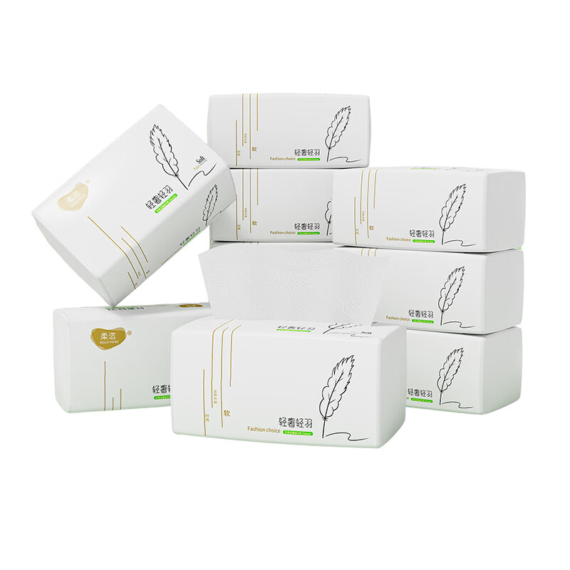 柔恣【巨无霸抽纸】柔恣大包家用抽纸5包/提面巾纸餐巾纸卫生纸巾 套餐一 5层 100抽*1包 5包