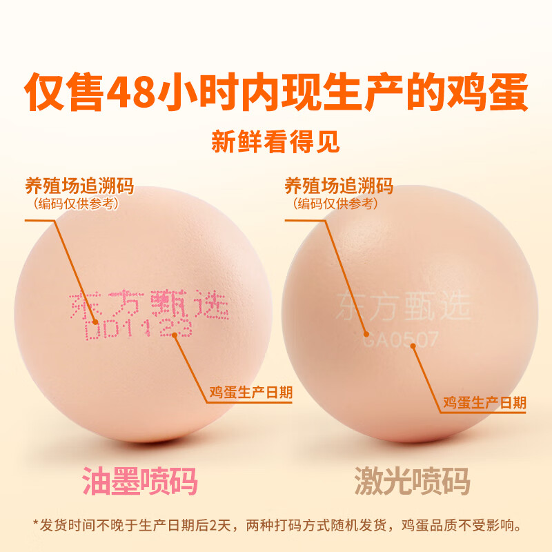 东方甄选谷物鲜鸡蛋/DHA/大码蛋可生食新鲜营养早餐溏心蛋谷物喂养年货 30枚 1.5kg 谷物鲜鸡蛋