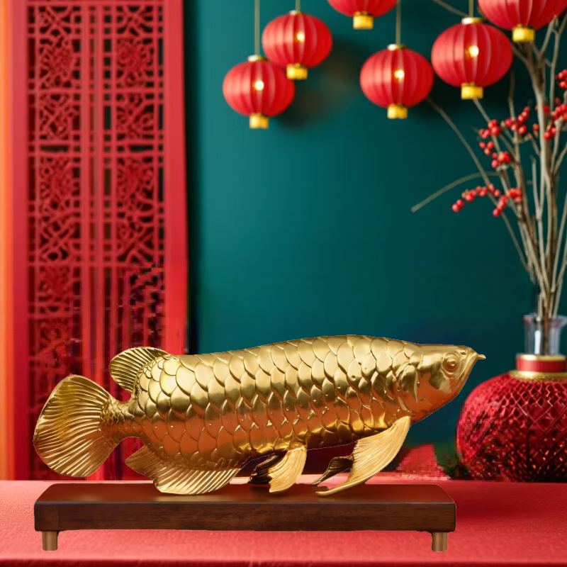 箐铜记《年年有余》金龙鱼铜摆件家居客厅办公室乔迁开业节日礼物 金龙鱼-年年有余（金色款）