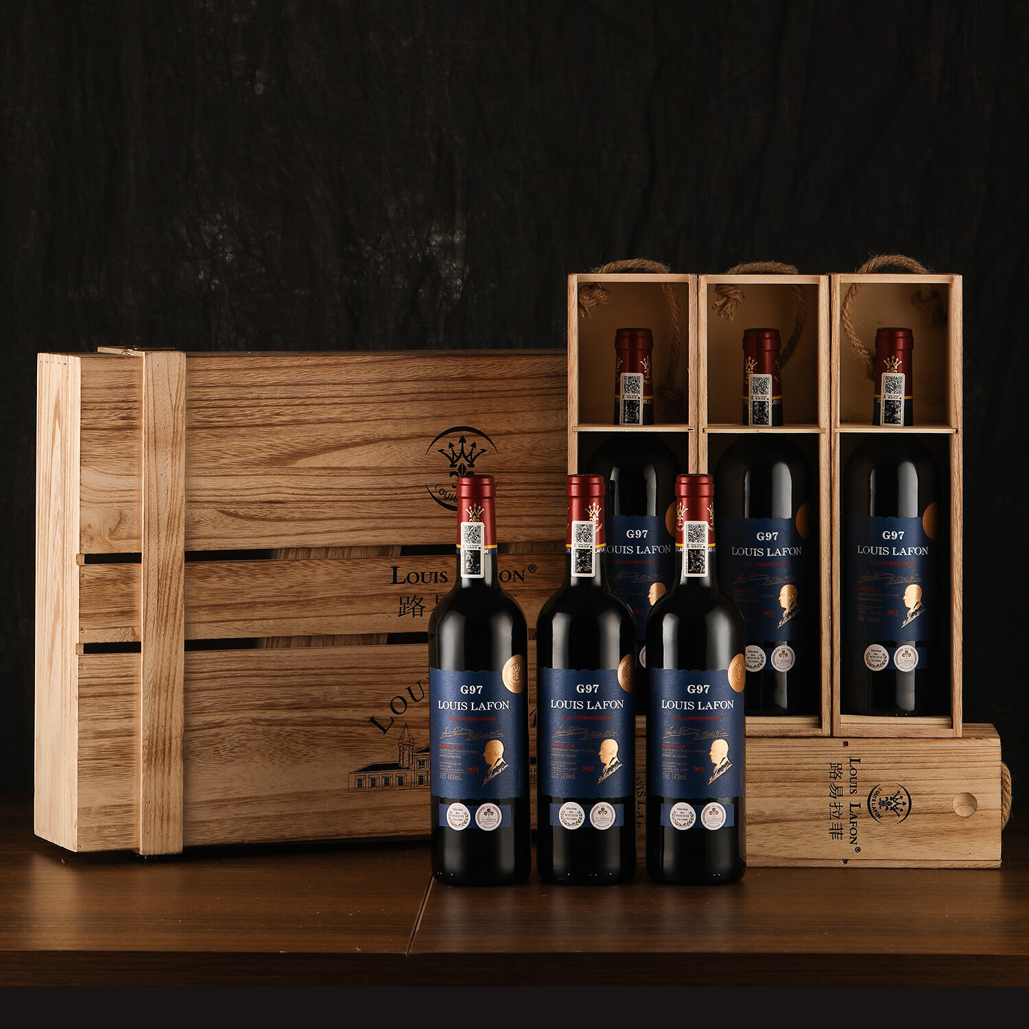 路易拉菲(LOUIS LAFON)法国原瓶进口红酒礼盒G97波尔多AOP干红葡萄酒750ml*6瓶整箱七夕-京东-618/双十一/双11-京东 ...