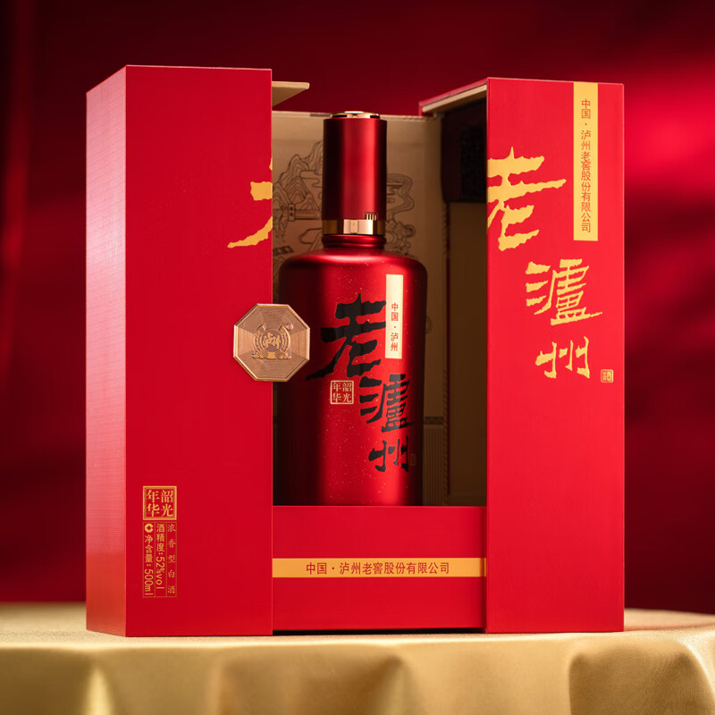 泸州老窖老泸州韶光年华52度浓香型高度纯粮食白酒整箱高端礼盒中秋送礼 52度 500mL 6瓶 红
