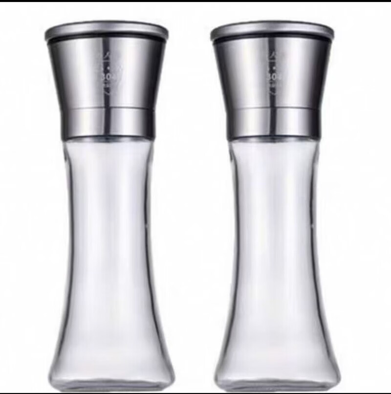 万人磨胡椒研磨器304不锈钢家用手动调料瓶花椒手磨白黑胡椒粒牛排现磨 【陶瓷芯】304高款二个