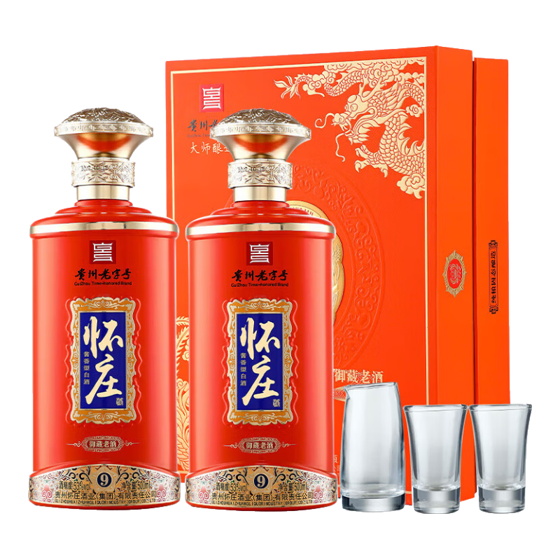 ���ڲ�������ׯ���ݻ�ׯ��53�Ƚ����Ͱ׾�������ʳ�ƿ����ƻ���׾���������ˮ 53�� 500mL 2ƿ �����Ͱ׾�˫֧