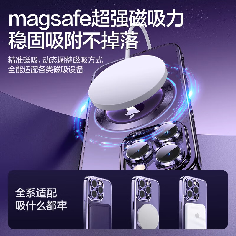 其他家苹果磁吸手机壳 保护套 超薄 防摔蓝宝石镜头保护 适用于全系列iphone/promax/pro16/15/14/13/12 磁吸手机壳—粉色 苹果12ProMax