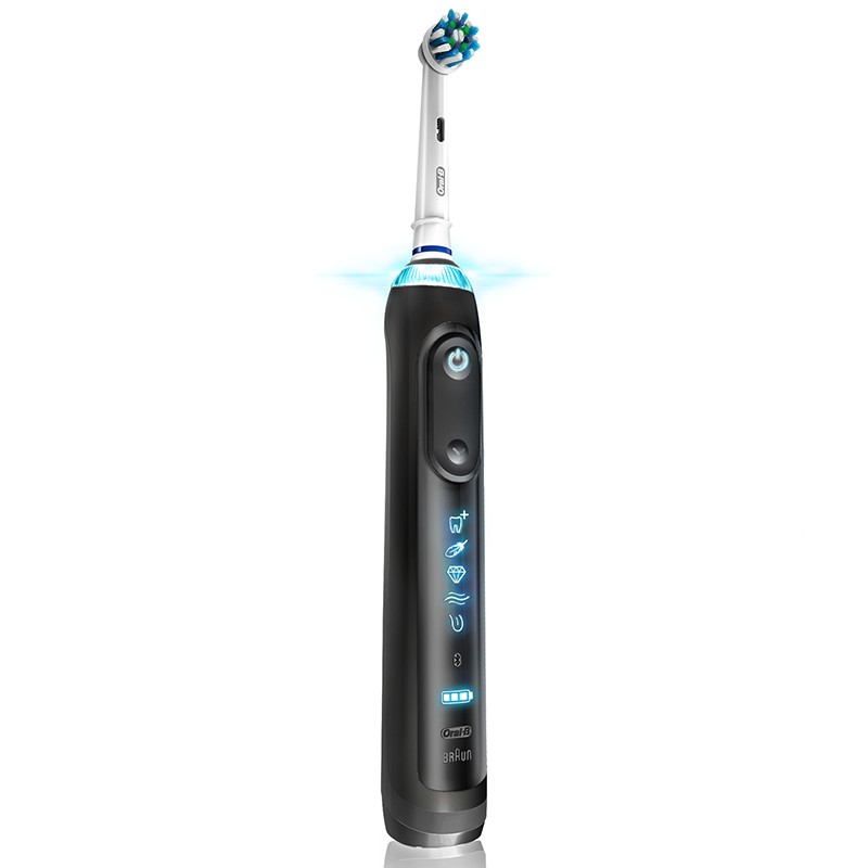 欧乐B电动牙刷成人 小圆头牙刷3D声波震动充电式（自带刷头*1）极客黑 iBrush 9000