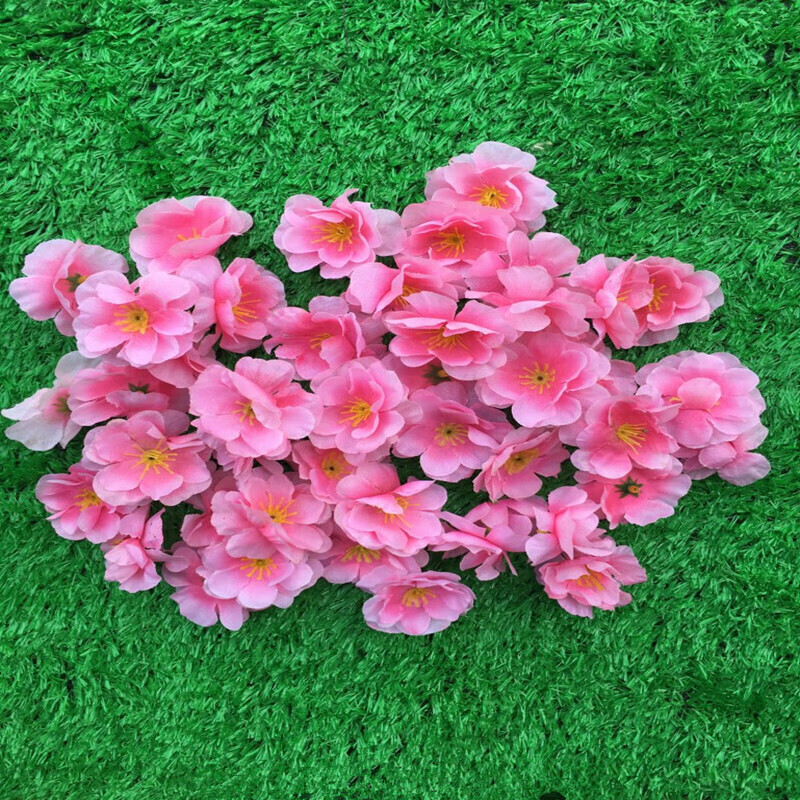娴雅 仿真桃花朵 桃花假花瓣 桃花瓣 桃花片 小花 黄色50个