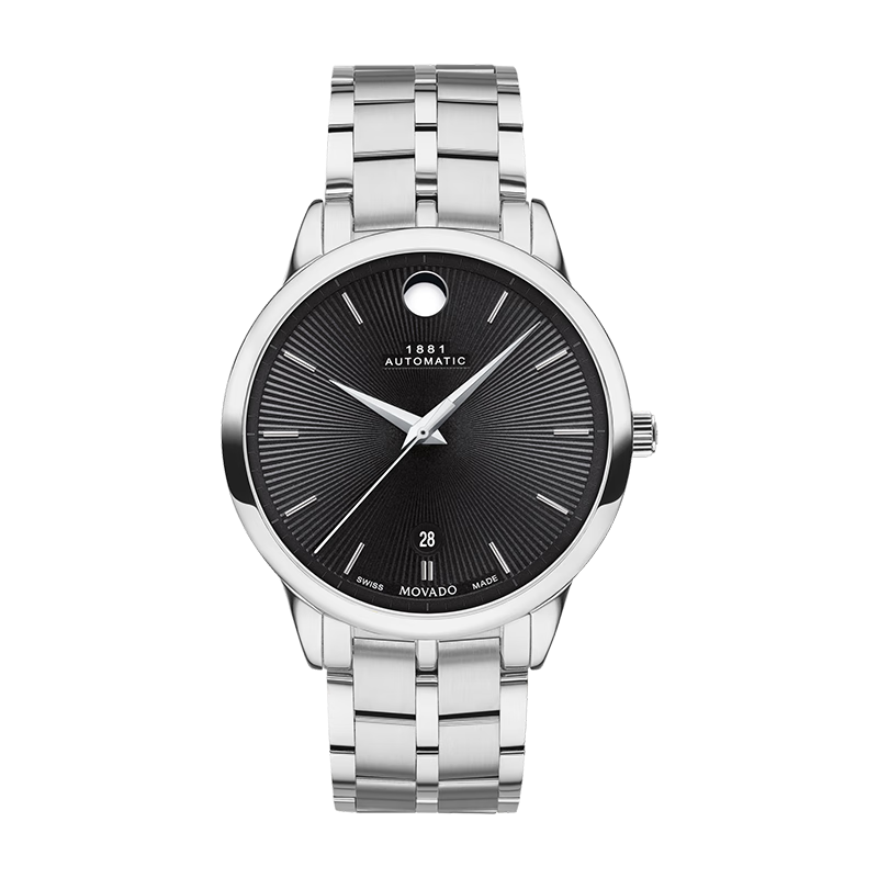 摩凡陀（Movado）瑞士手表全新1881系列腕表机械钢带男表0607461 礼物送礼