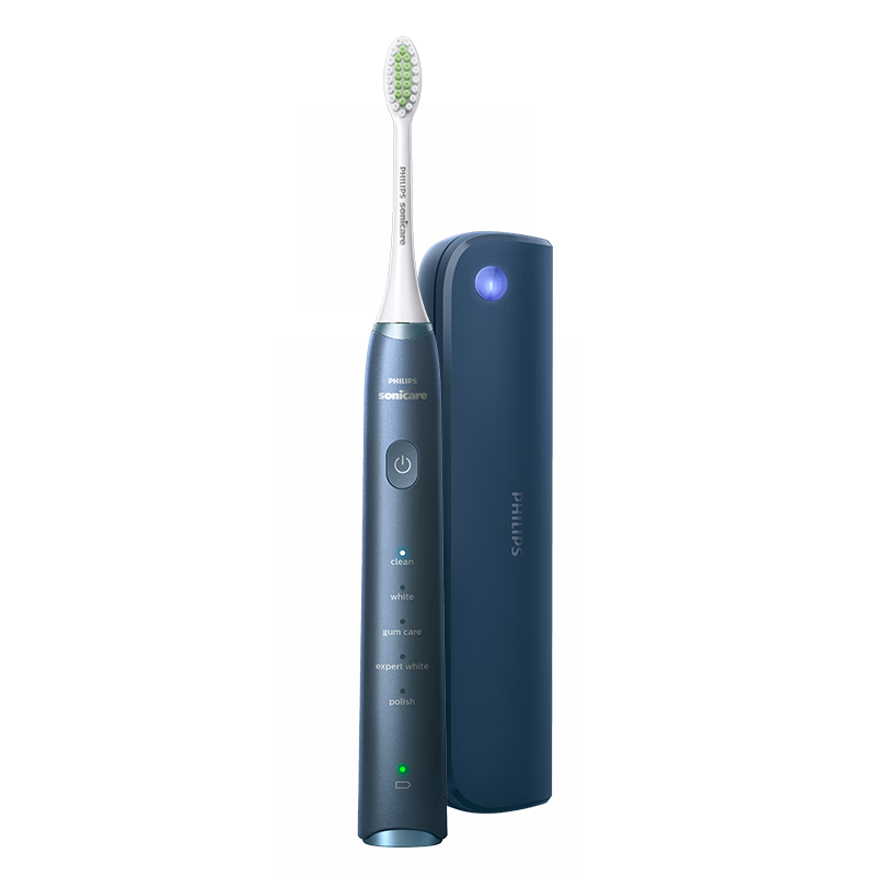 飞利浦（PHILIPS）电动牙刷 S5 PRO 亮白机皇成人 HX6730升级款官方旗舰 生日礼物情侣套装送男生女友 元旦礼物 新亮白机皇 深雾蓝HX2481/03