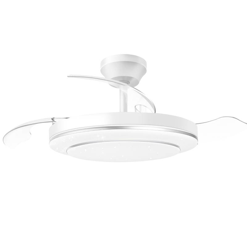美的（Midea）風(fēng)扇燈一體餐廳吊扇燈led客廳臥室隱形扇葉護眼遙控燈飾燈具 42寸78W/APP智控/1級能效 風(fēng)扇燈