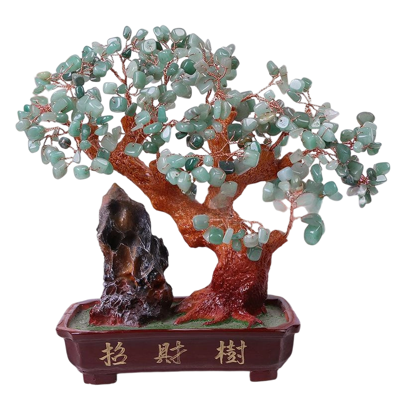 九月生發(fā)財樹盆栽擺件辦公室桌面家居玄關(guān)招財水晶擺件玄關(guān)仿真花裝飾品