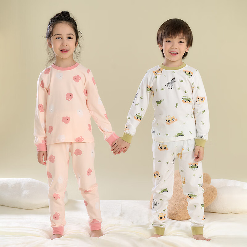 棉花堂【100%棉】儿童纯棉内衣套装宝宝家居服睡衣抗菌不易起球by 粉底小兔 130 京东折扣/优惠券