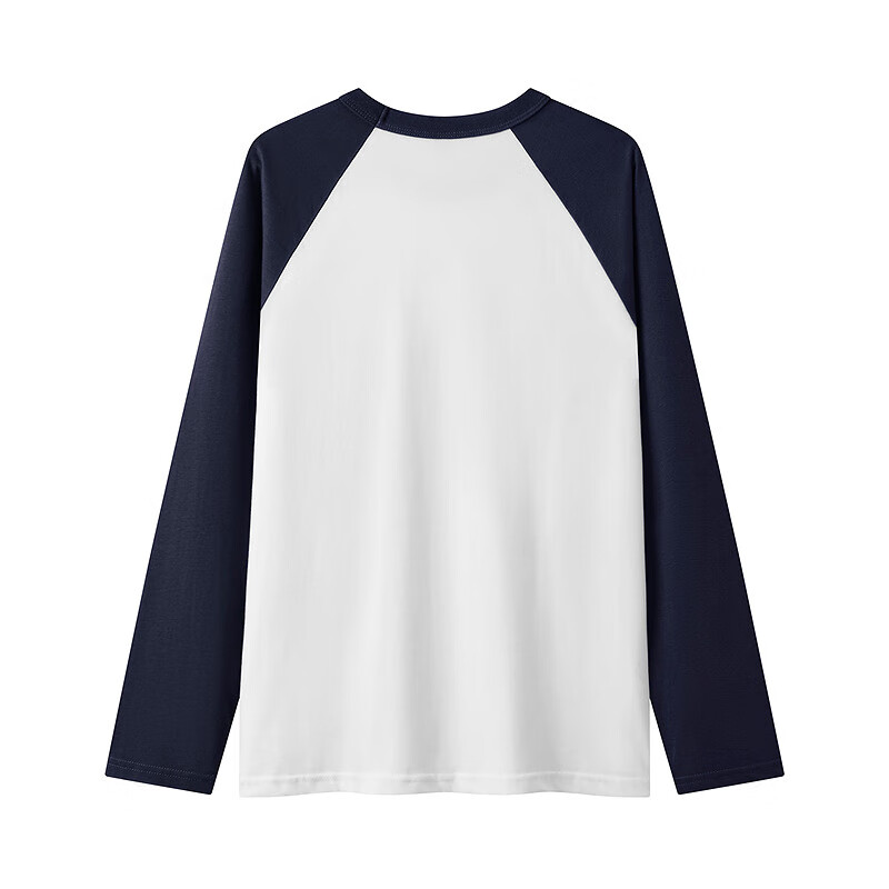 gxg.jeans男装* 多色插肩袖基础打底长袖T恤男女同款情侣 25秋新品 藏青白色 XL (180)