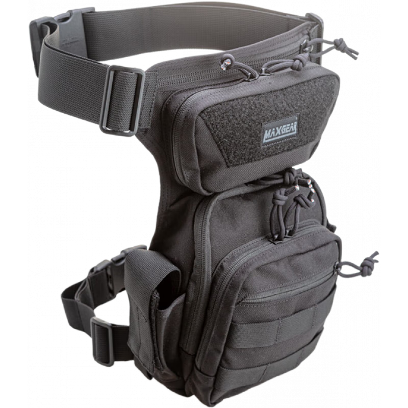 MAXGEAR戰斗版機動(dòng)腰包 男戶(hù)外戰術(shù)腿包軍迷多功能斜挎包勤務(wù)腰包 黑色